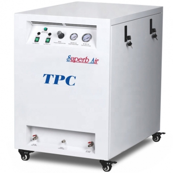 TPC Silent Mobile Dental Oil Free Air Compressor With Soundproof Metal Cabinet