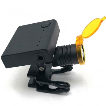 Dental 3W Wireless LED HeadLight with Optical Filter for Binocular Loupes