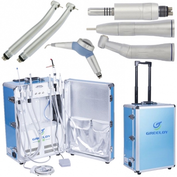 Greeloy® GU-P206 Portable Unit + High Speed Handpiece + Low Speed Handpiece + De...