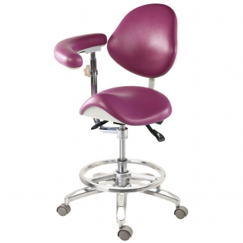 Dental Hygiene Saddle Chair Saddle Stool QY-MA-L With Adjustable Armrest + Foot Ring