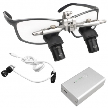 4.0X 48° Dental Ergo Loupe with Pupil Distance Adjustment + 5W LED Headlight
