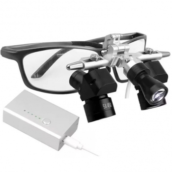 5.0X 48 ° Dental Ergo Binocular Loupes with 5W LED Dental Headlight