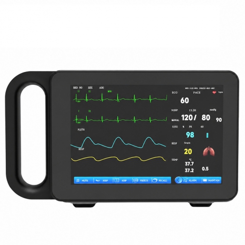 7 Inch Touch Screen Multi-parameter Patient Monitor ECG/RESP/TEMP/NIBP/SPO2/PR