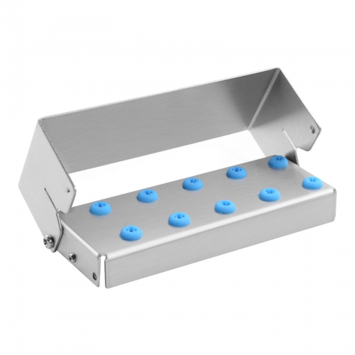 3 Pcs 10 Hole Stainless Steel Bone Bur Block Box, Dental Drill Holder