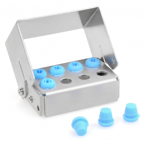 3Pcs 8 Hole Dental Bur Holder, Stainless Steel Bone Drill Block Box
