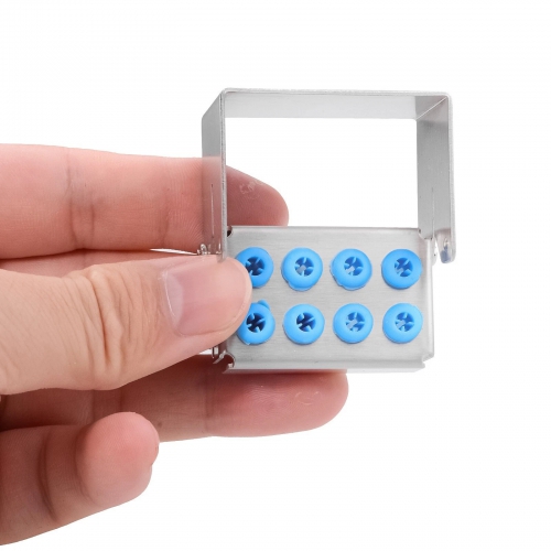 3Pcs 8 Hole Dental Bur Holder, Stainless Steel Bone Drill Block Box