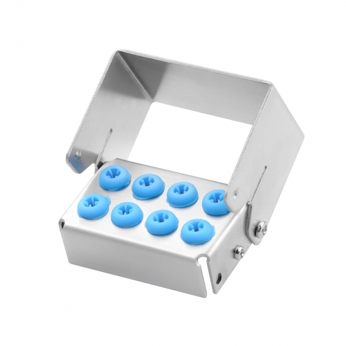 3Pcs 8 Hole Dental Bur Holder, Stainless Steel Bone Drill Block Box