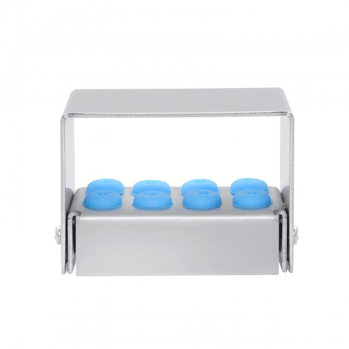 3Pcs 8 Hole Dental Bur Holder, Stainless Steel Bone Drill Block Box