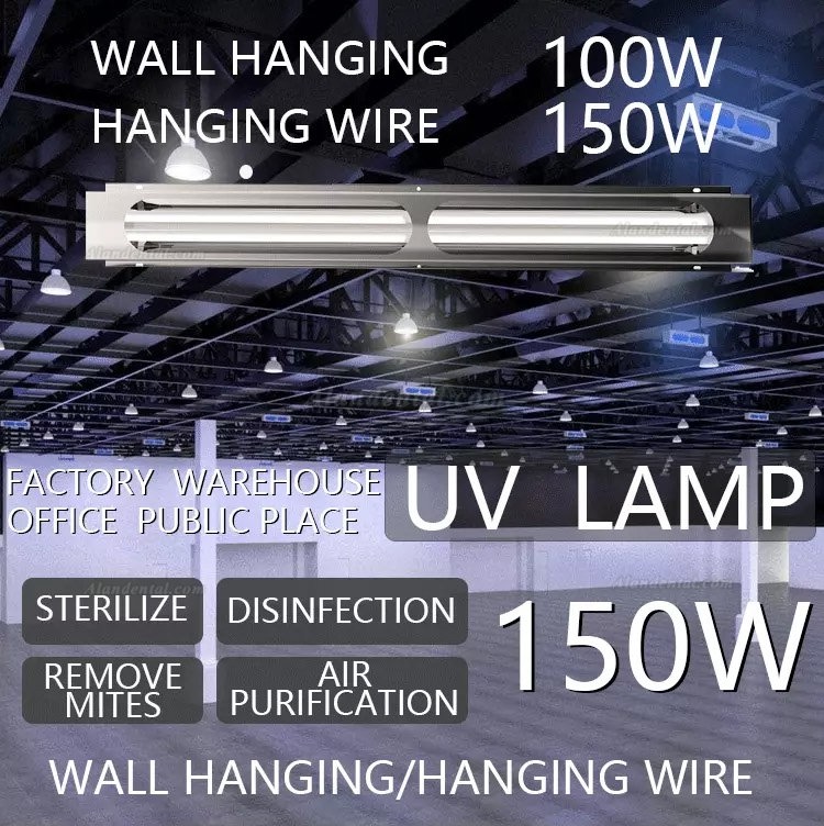 150W UVc + Ozone Remote Control Wall Mounted UV Sterilizer Lamp With Motion Sensor