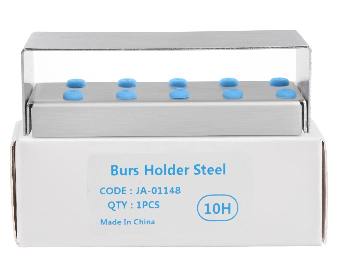 3 Pcs 10 Hole Stainless Steel Bone Bur Block Box, Dental Drill Holder