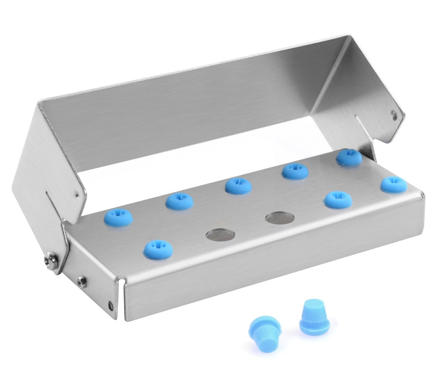 3 Pcs 10 Hole Stainless Steel Bone Bur Block Box, Dental Drill Holder