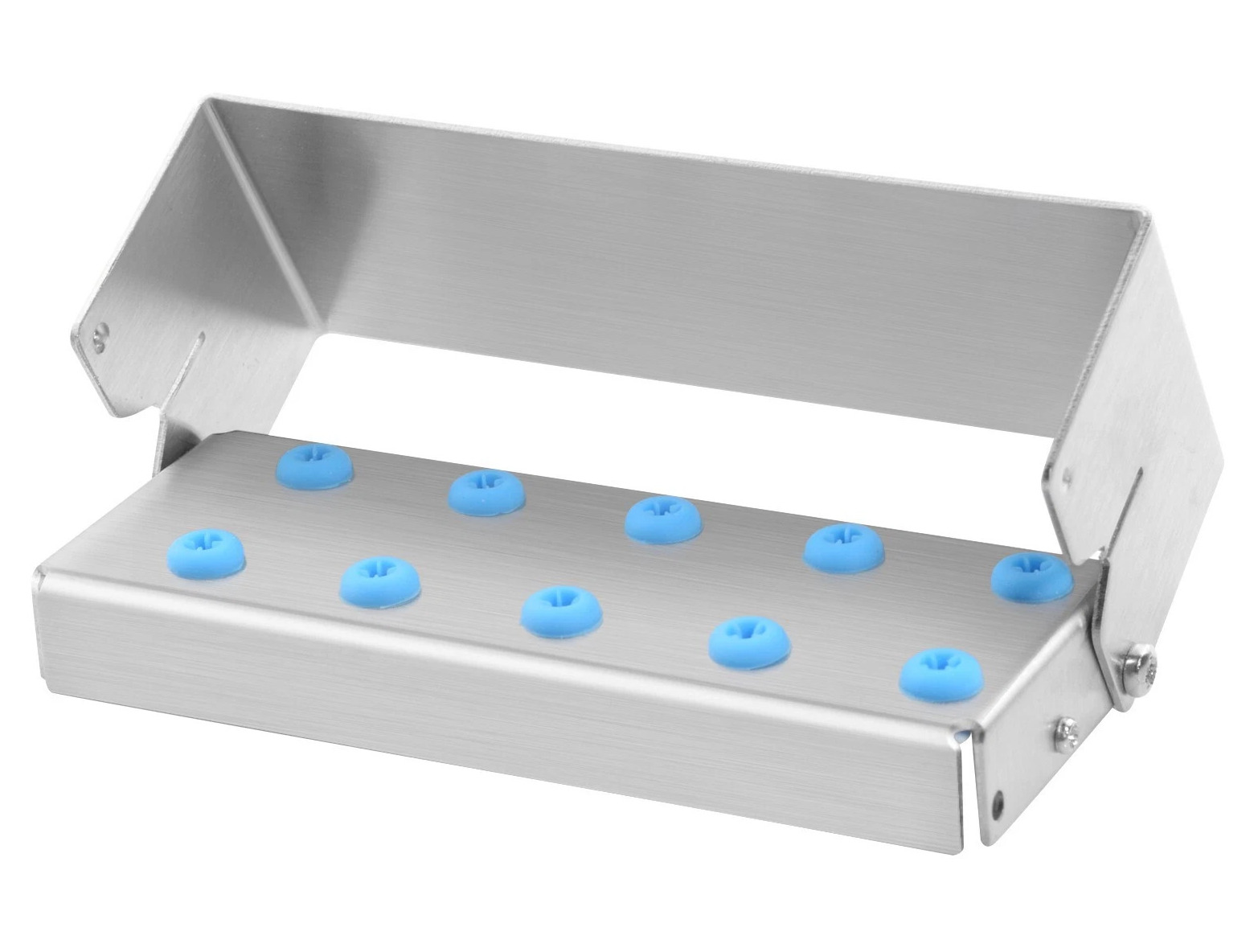 3 Pcs 10 Hole Stainless Steel Bone Bur Block Box, Dental Drill Holder