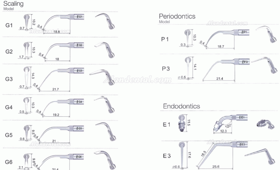 10Pcs Woodpecker EMS Cavitron Ultrasonic Scaler Endodontic Tip E1 E2 E3 E3D E4 E4D E5 E5D E8 E9 E10D E11 E11D E14