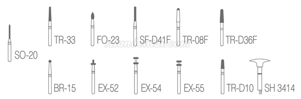 Toboom® 12pcs Burs for Ceramic Crown Anterior Teeth and Molars Preparation