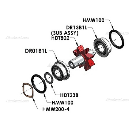 Dentex M3-m Mini Head Push Button Turbine Cartridge