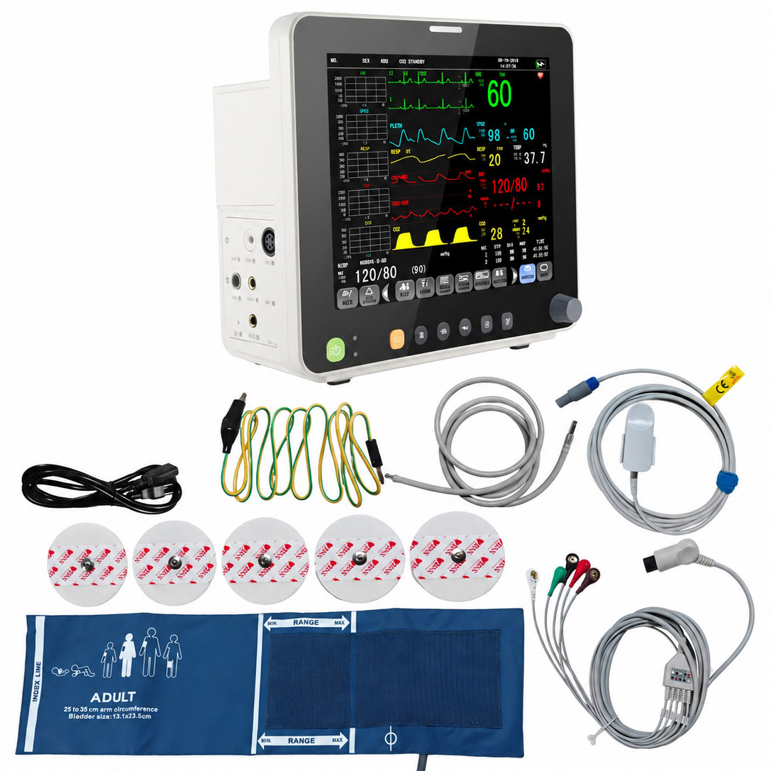 12 Inch Multi-parameter Patient Monitor ECG/RESP/TEMP/NIBP/SPO2/PR