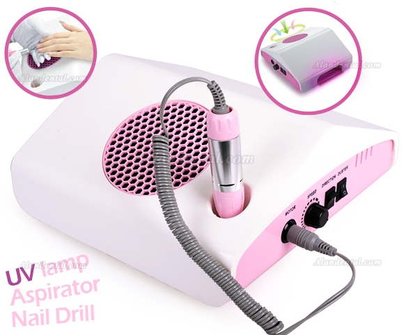 JSDA® JD6500 Electric Nail Drill Dust Collector & UV lamp 3 in 1 Micro Motor