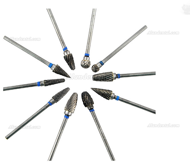 10 pcs Tungsten Steel Dental Burs Lab Tooth Drill For handpiece Polisher