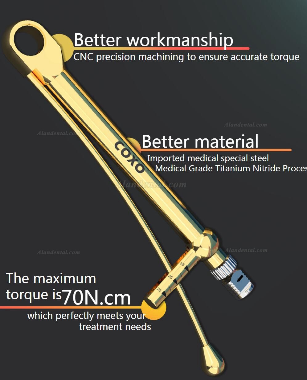 COXO C-TW2 Dental Implant Torque Wrench Universal Prosthetic Kit