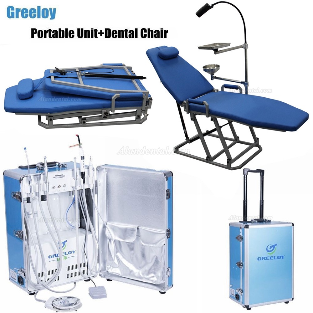 Greeloy GU-P206 Dental Portable Unit + GU-109(A) Dental Chair + Storage Bag Kit