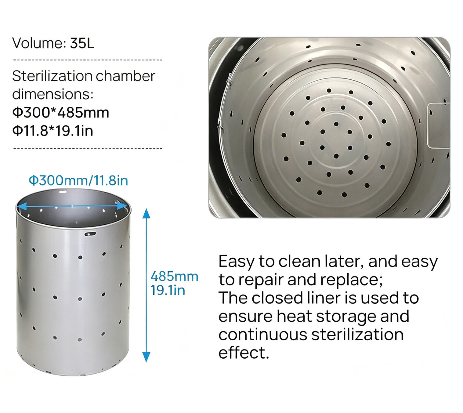 35L/50L/75L/100L Vertical Dental Pressure Steam Autoclave Sterilizer 