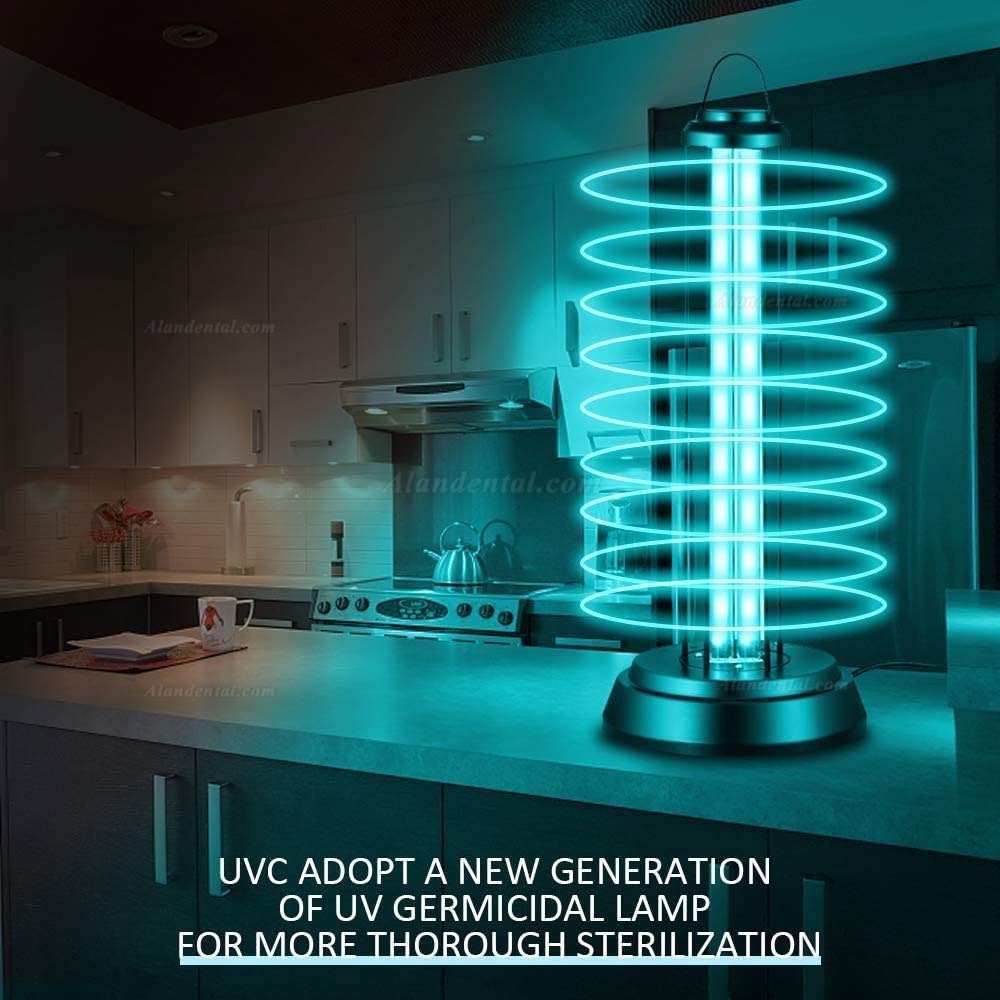 38W 110V UV Light Sanitizer, UV-C Disinfection Light Portable UV Germicidal Lamp with Ozone Remote