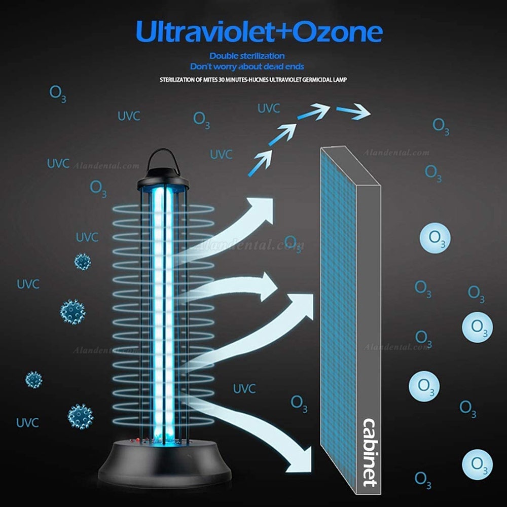 38W 110V UV Light Sanitizer, UV-C Disinfection Light Portable UV Germicidal Lamp with Ozone Remote