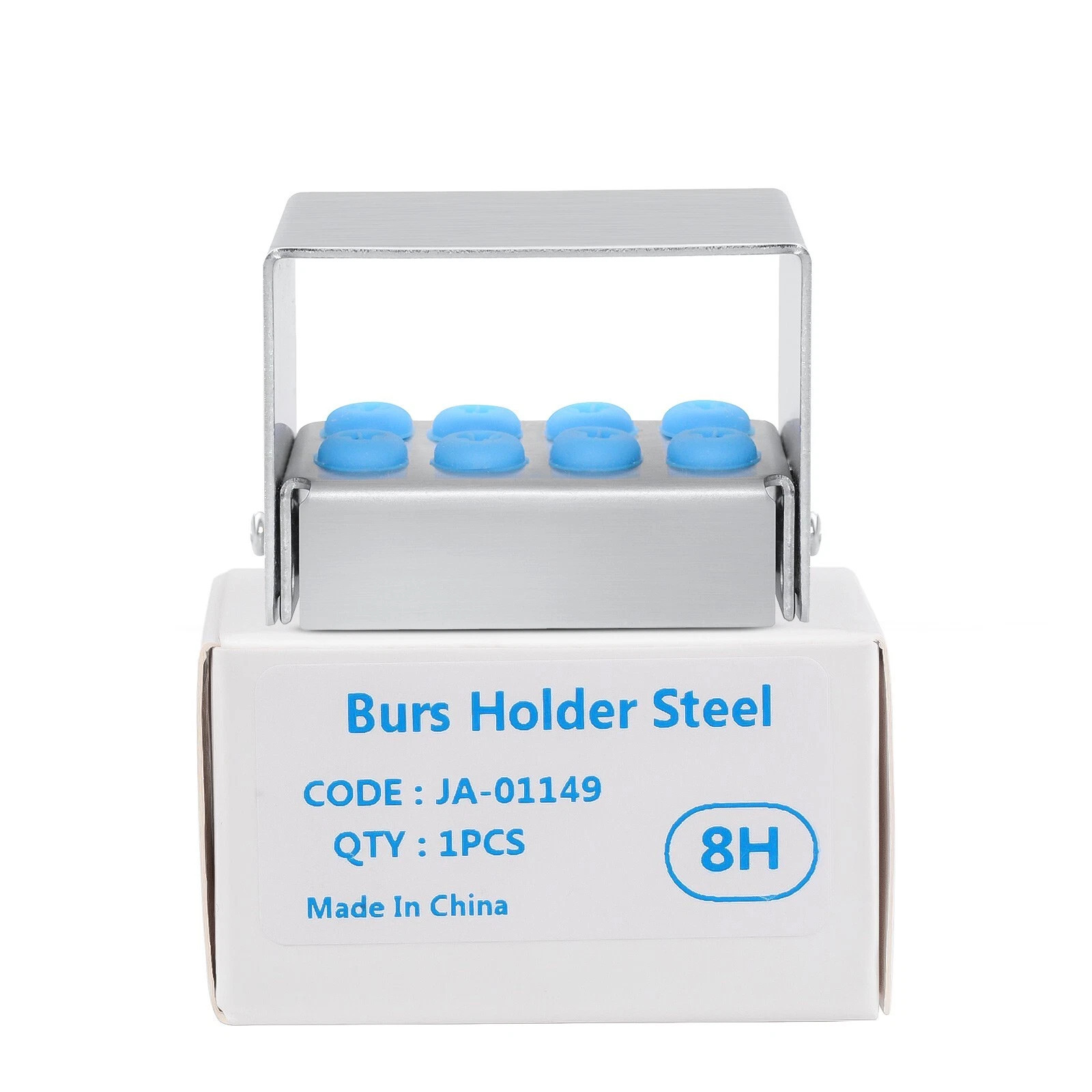 3Pcs 8 Hole Dental Bur Holder, Stainless Steel Bone Drill Block Box
