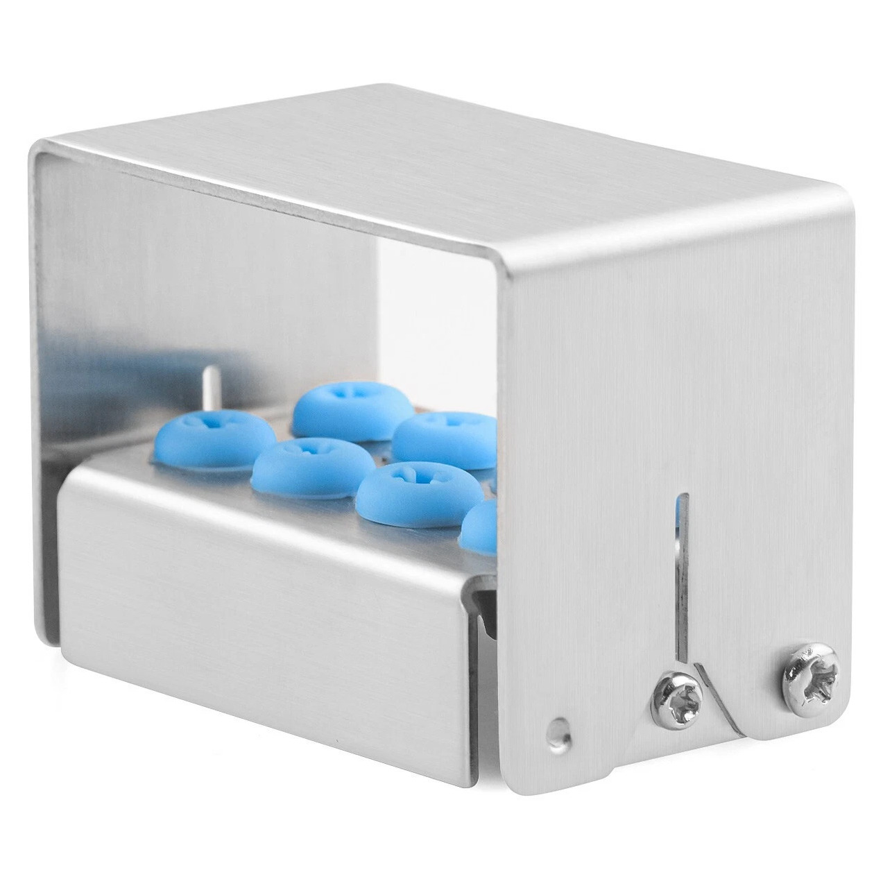 3Pcs 8 Hole Dental Bur Holder, Stainless Steel Bone Drill Block Box