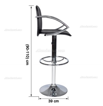 Reception Bar Stools with Backrest 2 Black