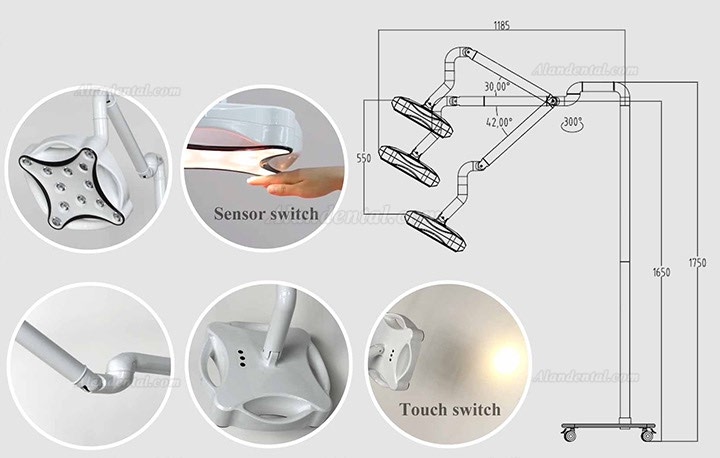 Micare JD1700 LED Minor Surgical Lamp Shadowless Light Operation Lamp For Dental Clinic