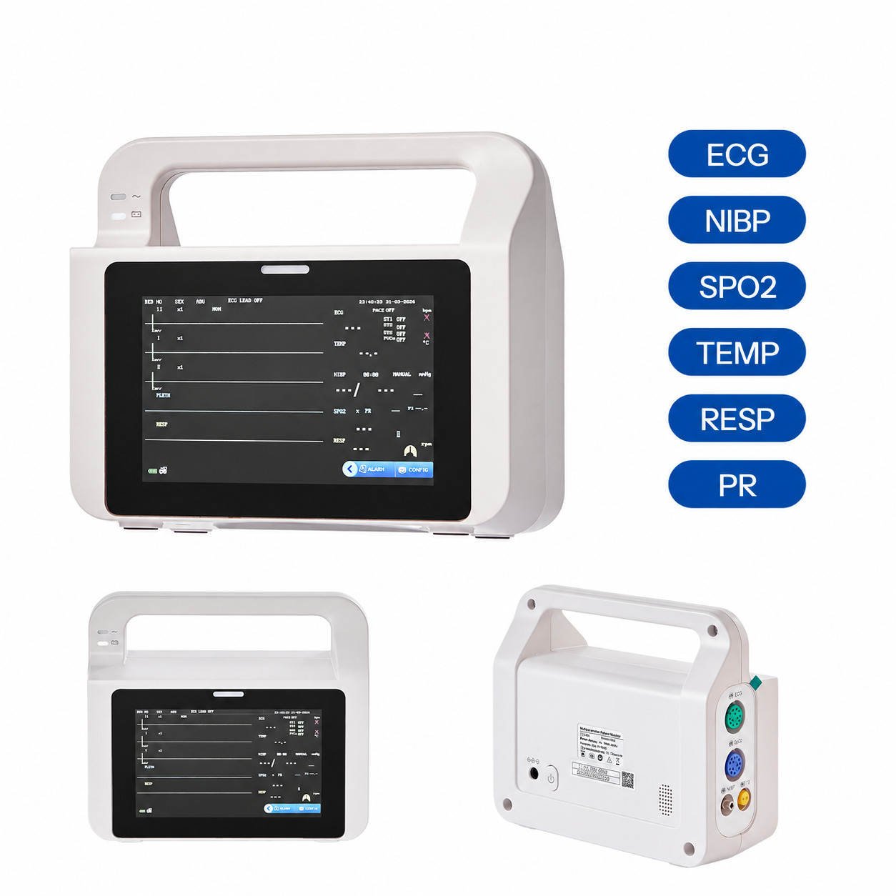 Dental Multi-parameter Patient Monitor With 5 inch Touch Screen 6 Parameters Display