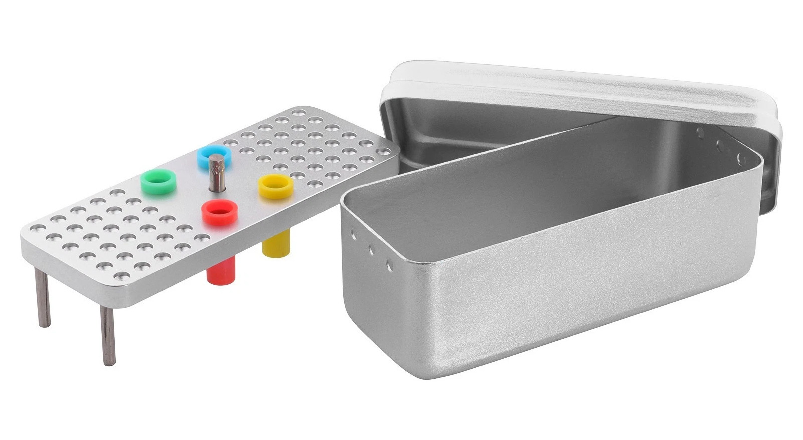 60-Hole Aluminum Box for Dental Endodontic File Autoclave Sterilization