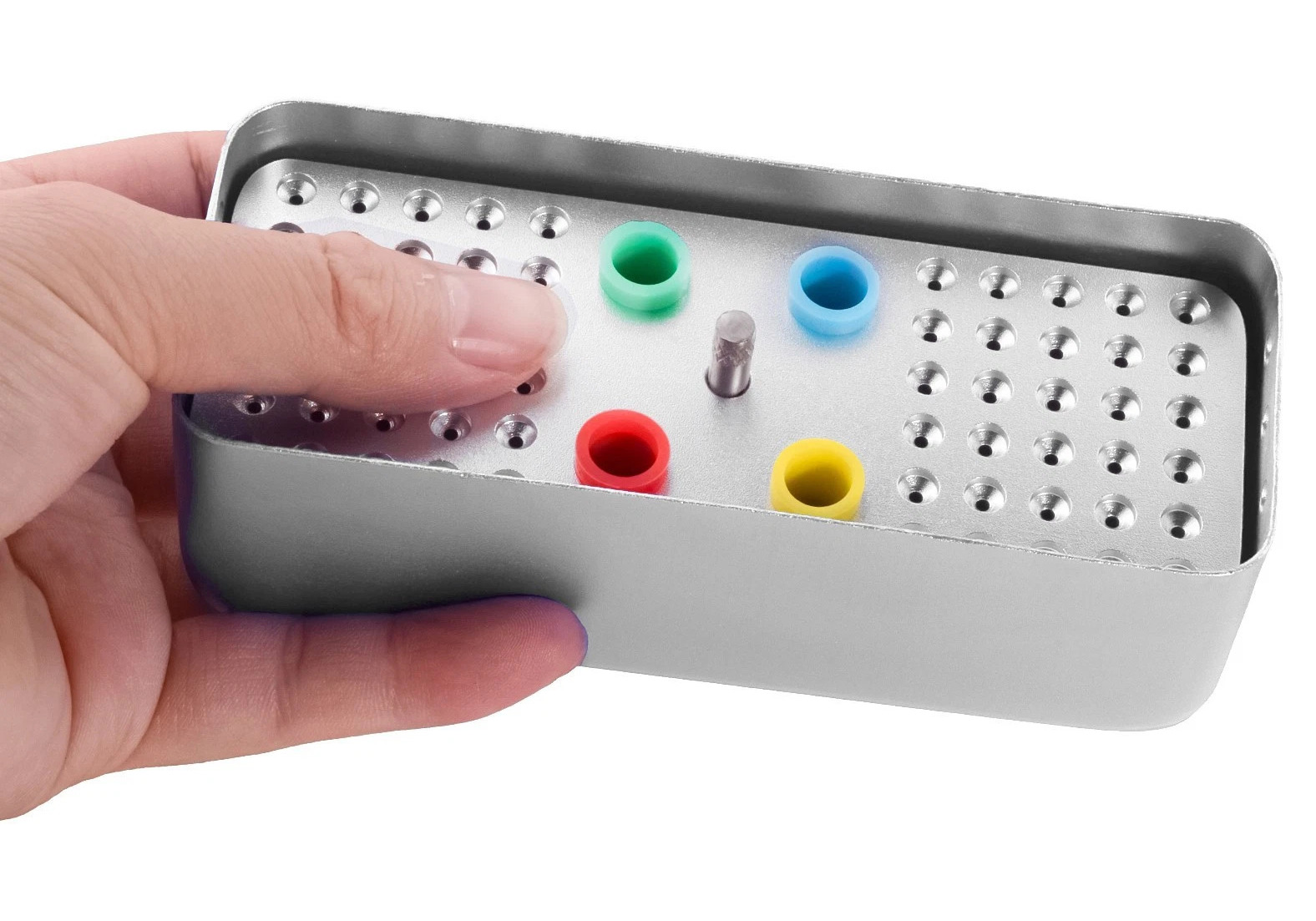 60-Hole Aluminum Box for Dental Endodontic File Autoclave Sterilization