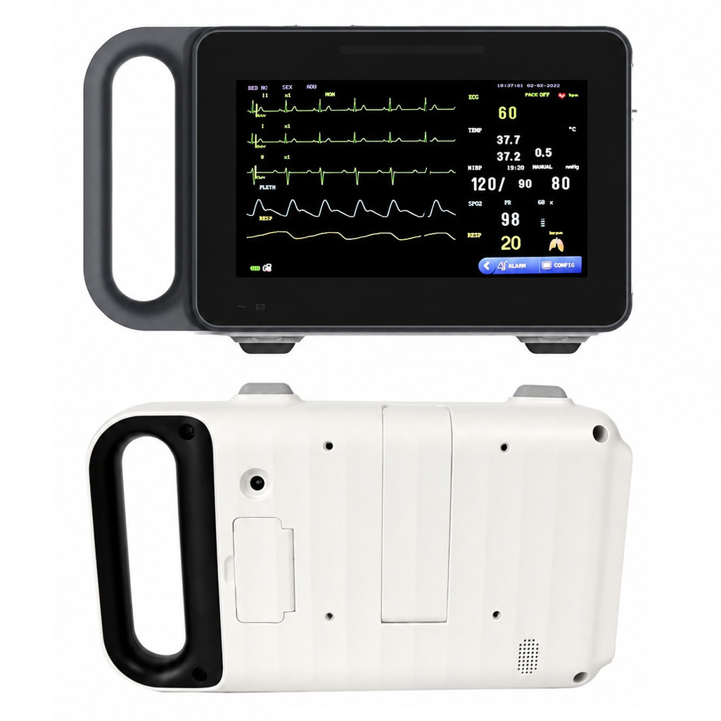 7 Inch Touch Screen Multi-parameter Patient Monitor ECG/RESP/TEMP/NIBP/SPO2/PR