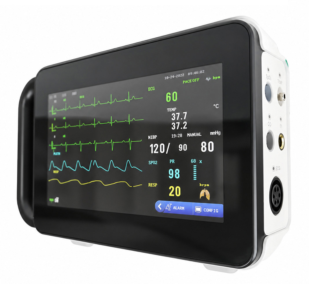 7 Inch Touch Screen Multi-parameter Patient Monitor ECG/RESP/TEMP/NIBP/SPO2/PR