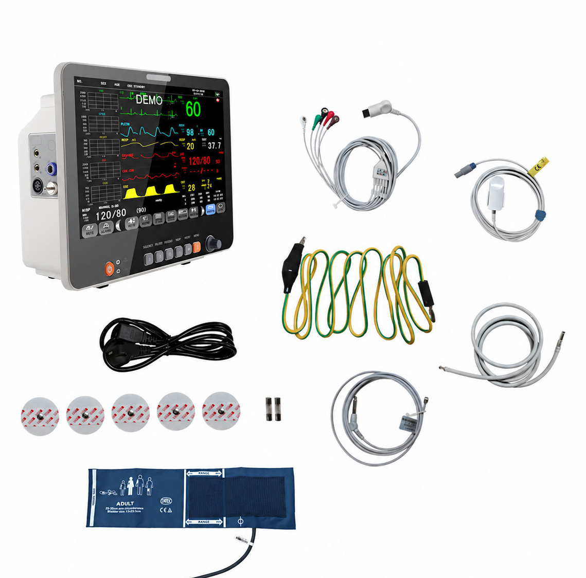 15.6" Multi-parameter Patient Monitor ECG NIBP RESP TEMP SPO2 PR 