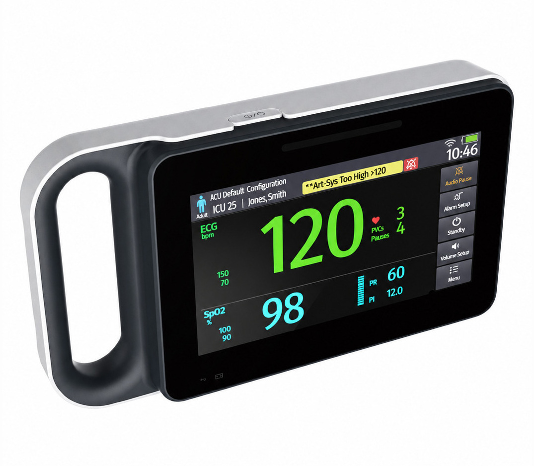 7 Inch Touch Screen Multi-parameter Patient Monitor ECG/RESP/TEMP/NIBP/SPO2/PR