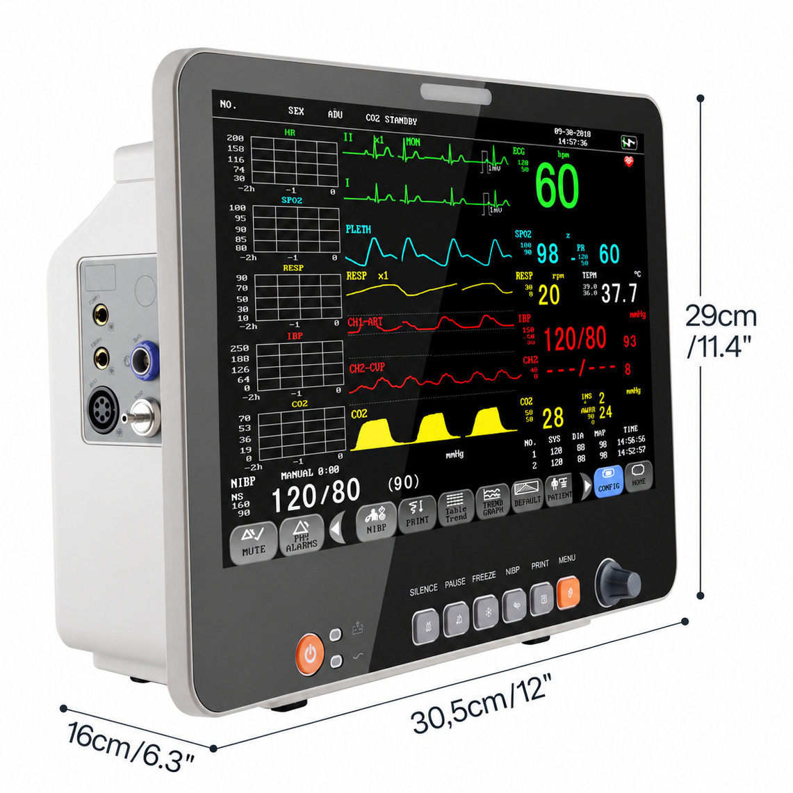 15.6" Multi-parameter Patient Monitor ECG NIBP RESP TEMP SPO2 PR 