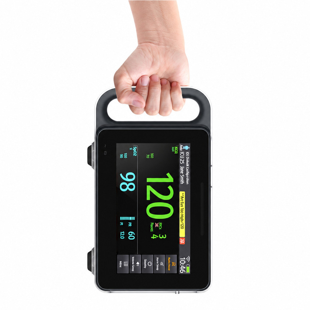 7 Inch Touch Screen Multi-parameter Patient Monitor ECG/RESP/TEMP/NIBP/SPO2/PR