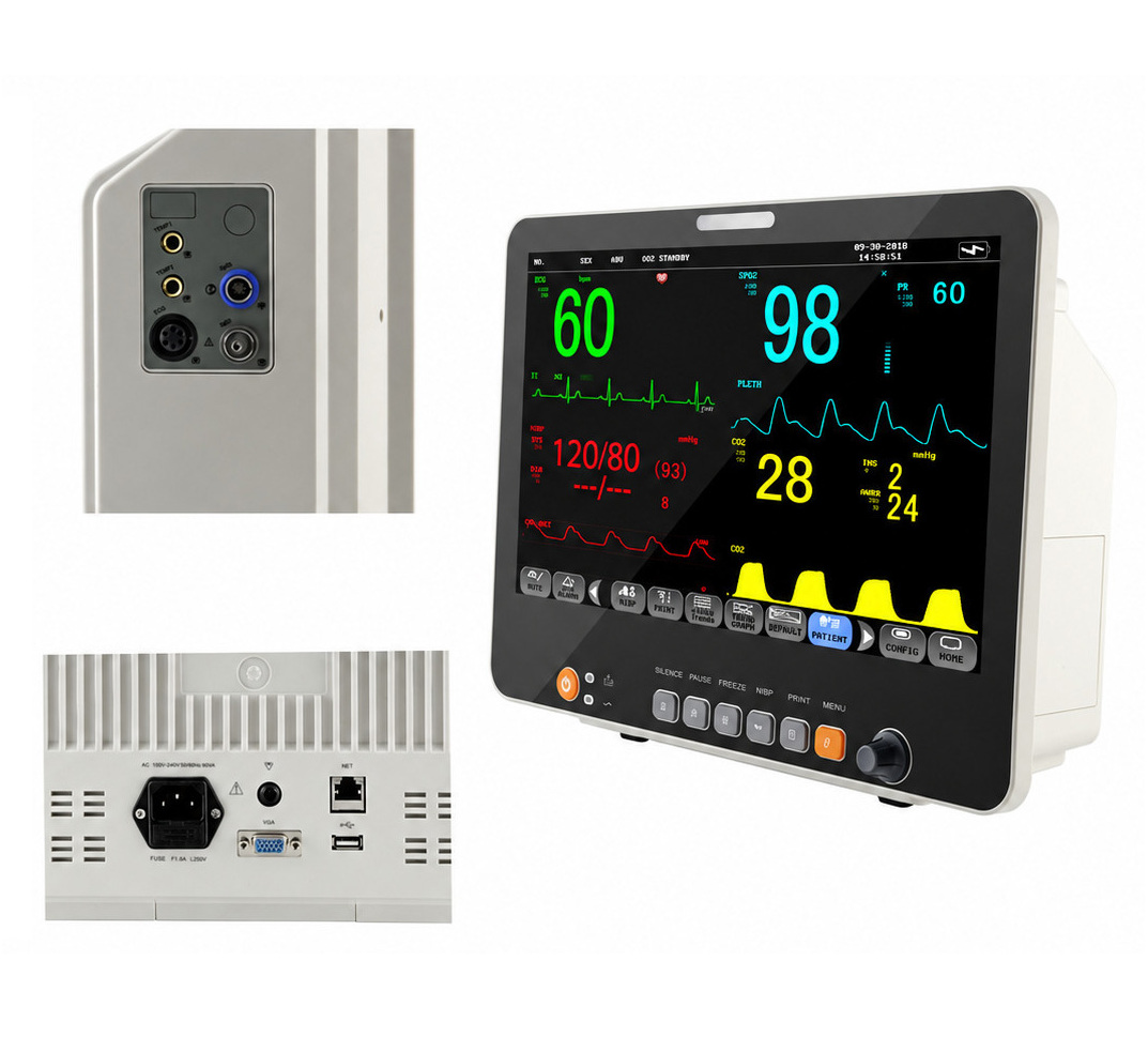 15.6" Multi-parameter Patient Monitor ECG NIBP RESP TEMP SPO2 PR 