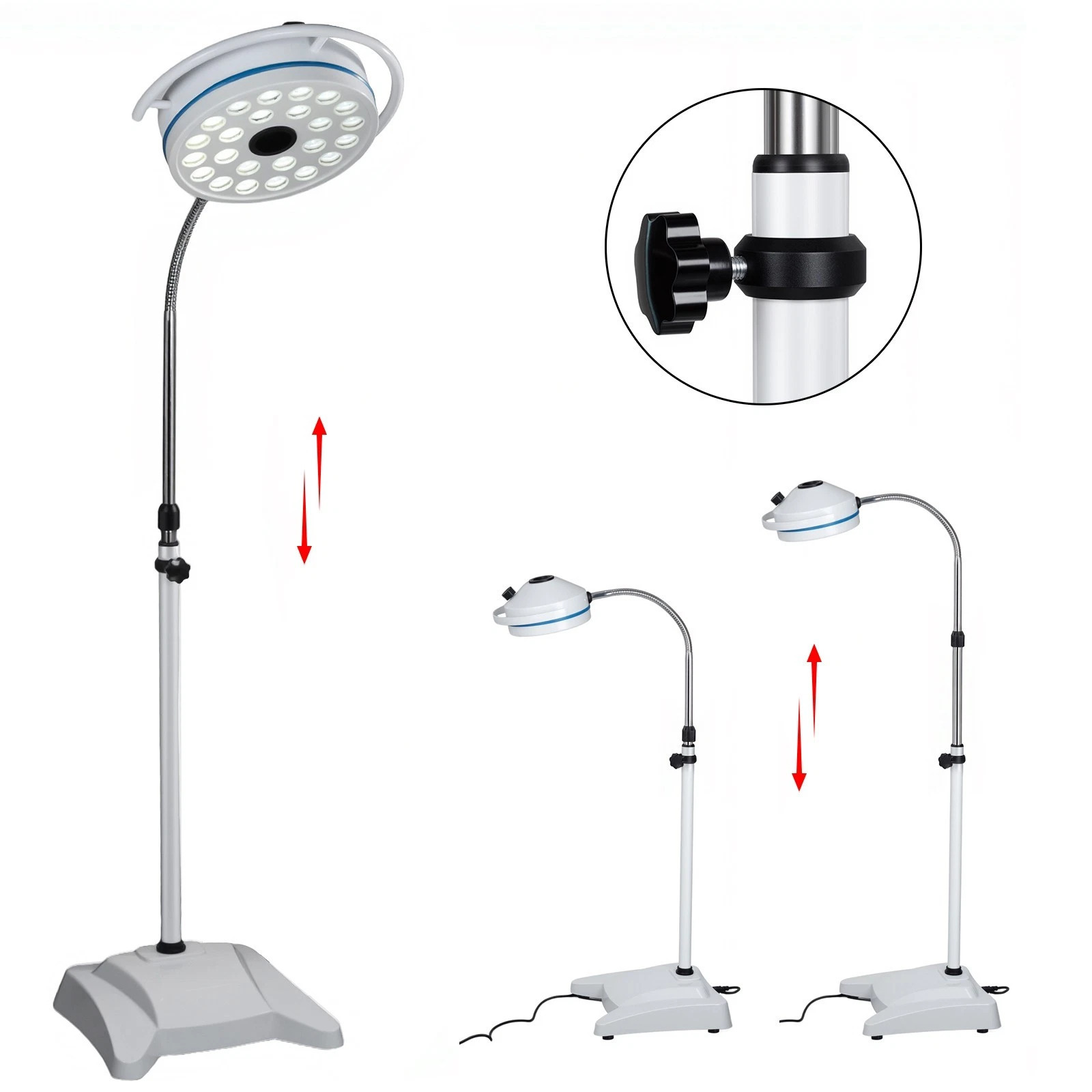 72W Floor Standing Dental Operation Light With 24 Cold Light Led Bulbs