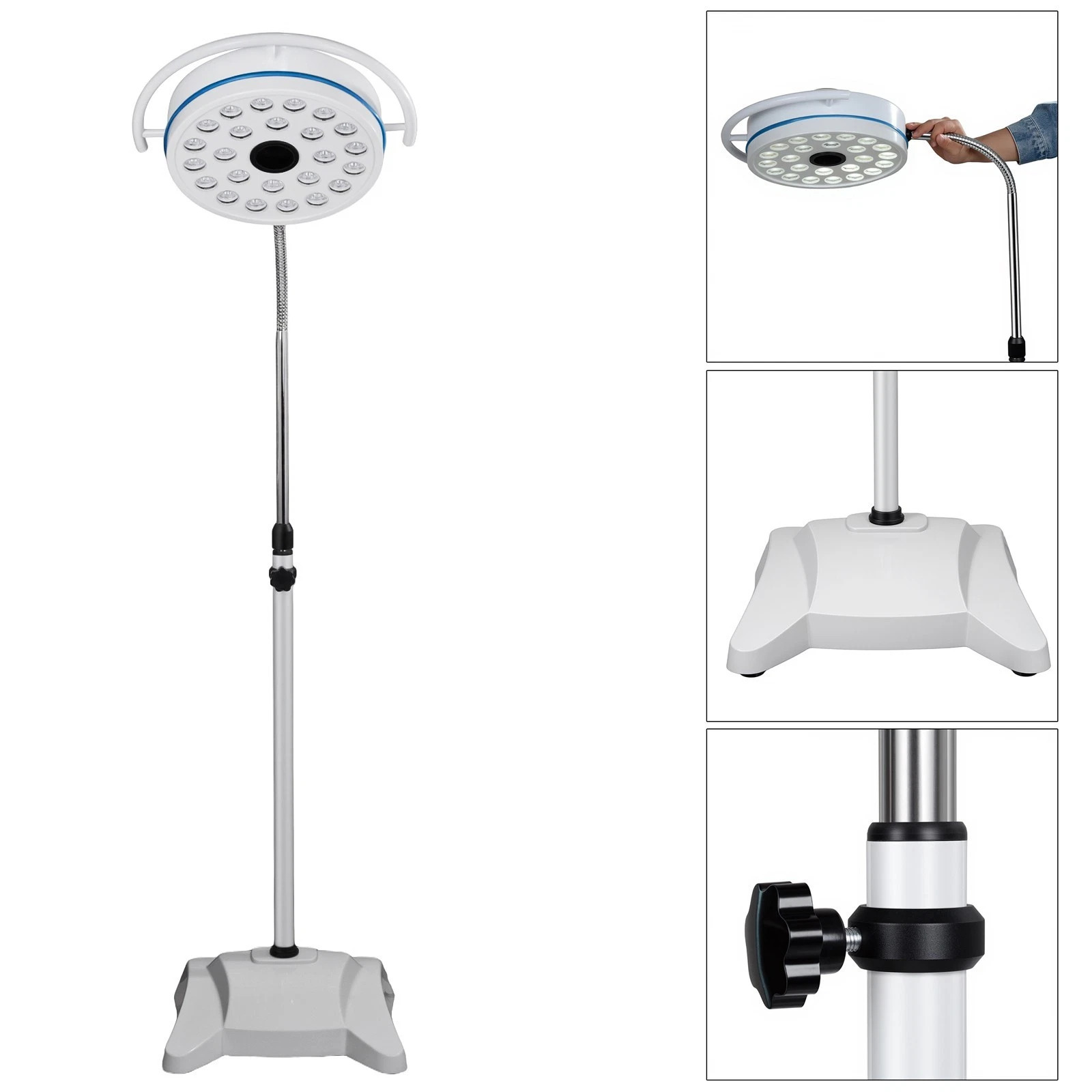 72W Floor Standing Dental Operation Light With 24 Cold Light Led Bulbs