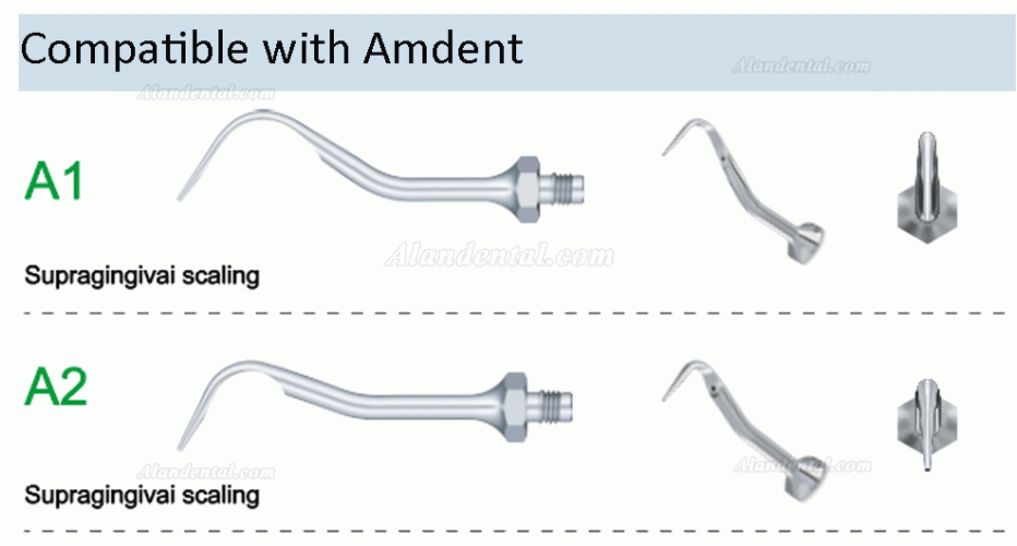 10Pcs Refine® Ultrasonic Scaler Tips A1 A2 AE1 AE2 for Amdent LM Ultrasonic Scaler Handpiece