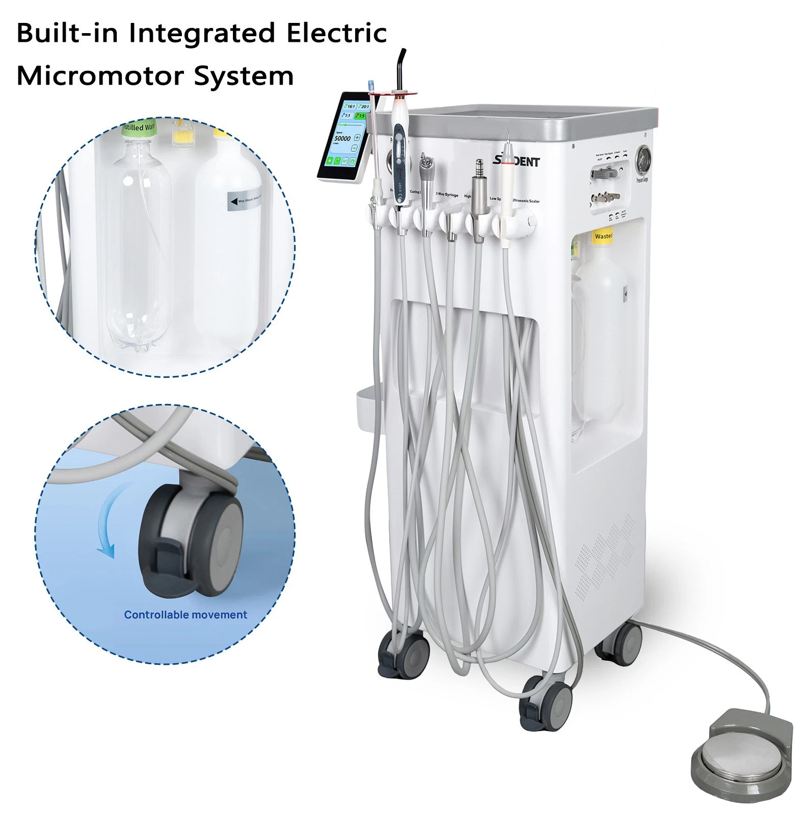 ANZHI AZ-202-1 Portable Dental Mobile Delivery Unit with Air Compressor + Micro Motor