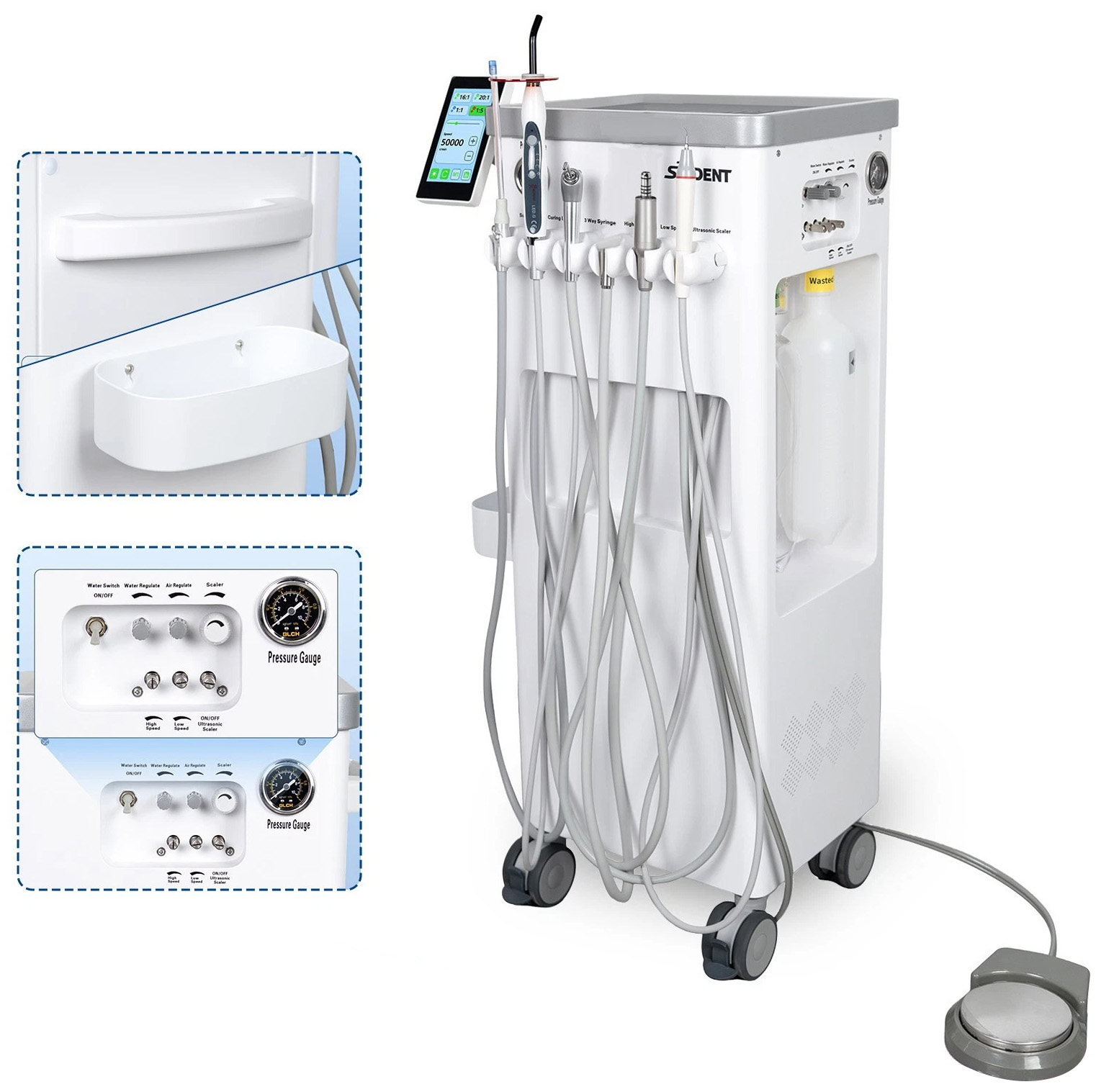 ANZHI AZ-202-1 Portable Dental Mobile Delivery Unit with Air Compressor + Micro Motor