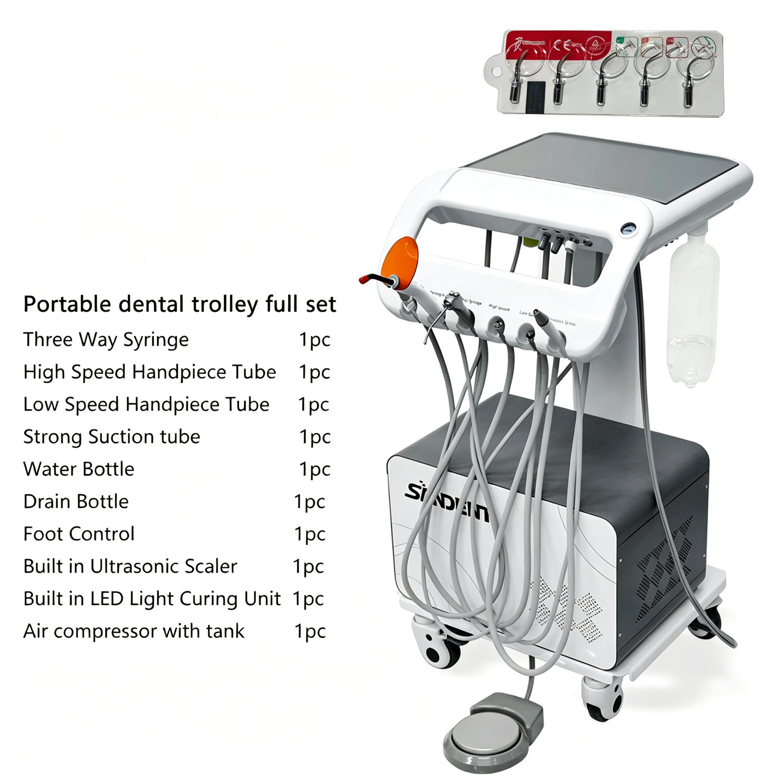 ANZHI AZ-AP302D Dental Mobile Delivery Unit Built-in Air Compressor