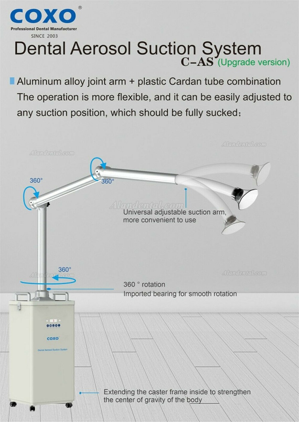 Yusendent Dental Extraoral Aerosol Suction System (upgrade version) 500W 110V/220V FDA approved