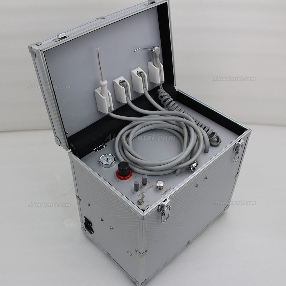 BEST BD402 Portable Dental Turbine Unit + Air Compressor +Suction System + Triplex Syringe