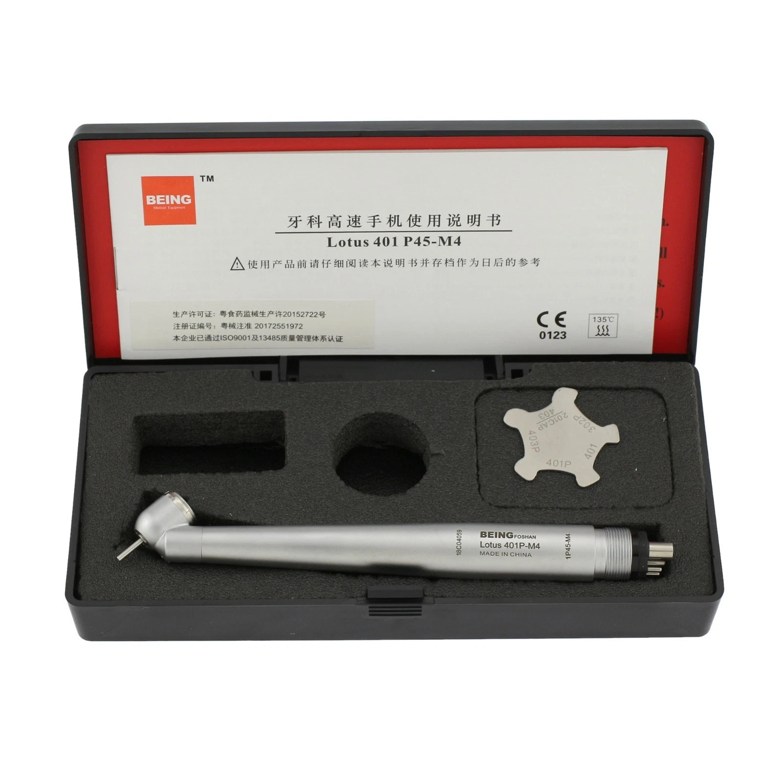 BEING 401P45-M4 Dental 45 Angle Surgical Turbine Handpiece 4 Hole